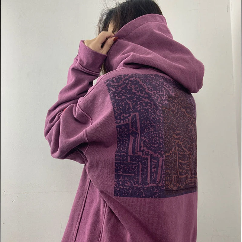 Tops Hoodies Female Clothes Hooded Sweatshirts for Women Graphic Plain Purple Y2k Style Emo Long Sleeve Trend Aesthetic Casual E