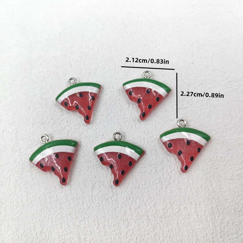 10pcs European Simulated Watermelon Charms for Jewelry Making Handmade Fruit Pendants Crafts DIY Earring Keychain C503