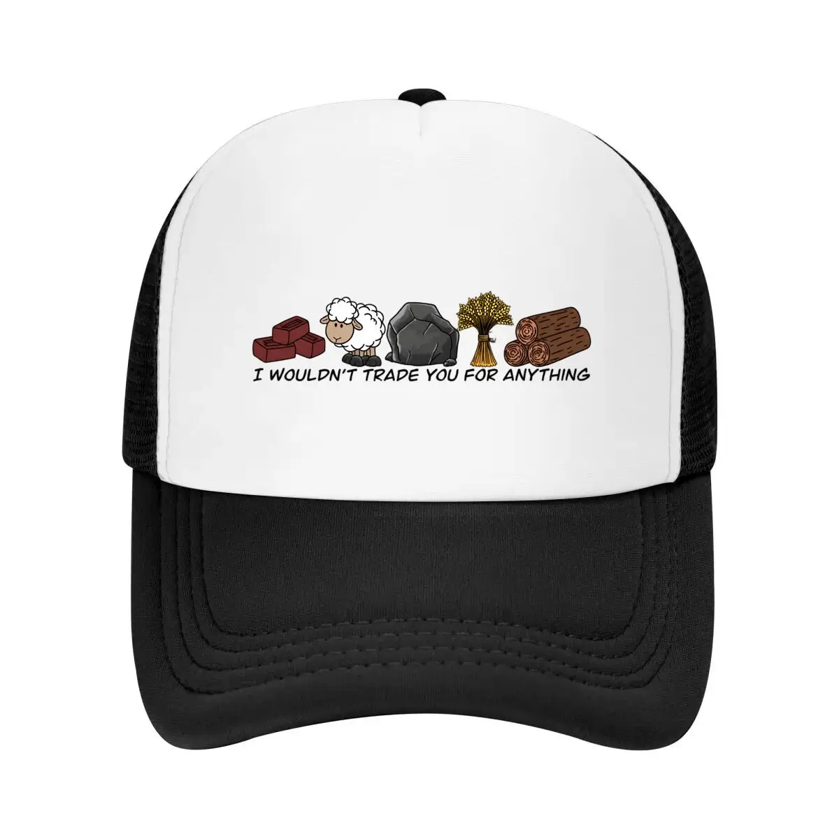 I Wouldnt Trade You For Anything Catan Sheep Stone Wheat Wood Mesh Baseball Cap Casual Hat For Womens Unisex Female
