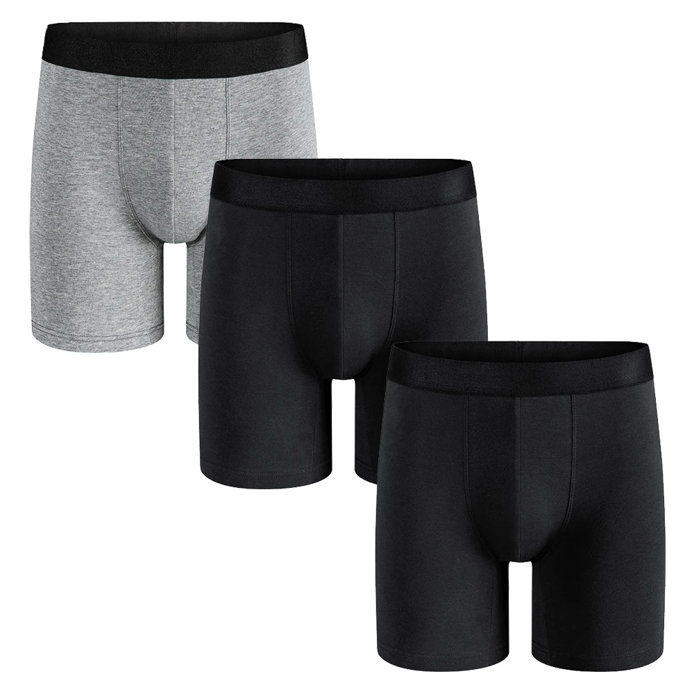 3pcs Pack Mid-Long Boxer Shorts Underwear Man Cotton Male Underpants for Men Sexy Homme Boxershorts Box Panties Slips Calvin