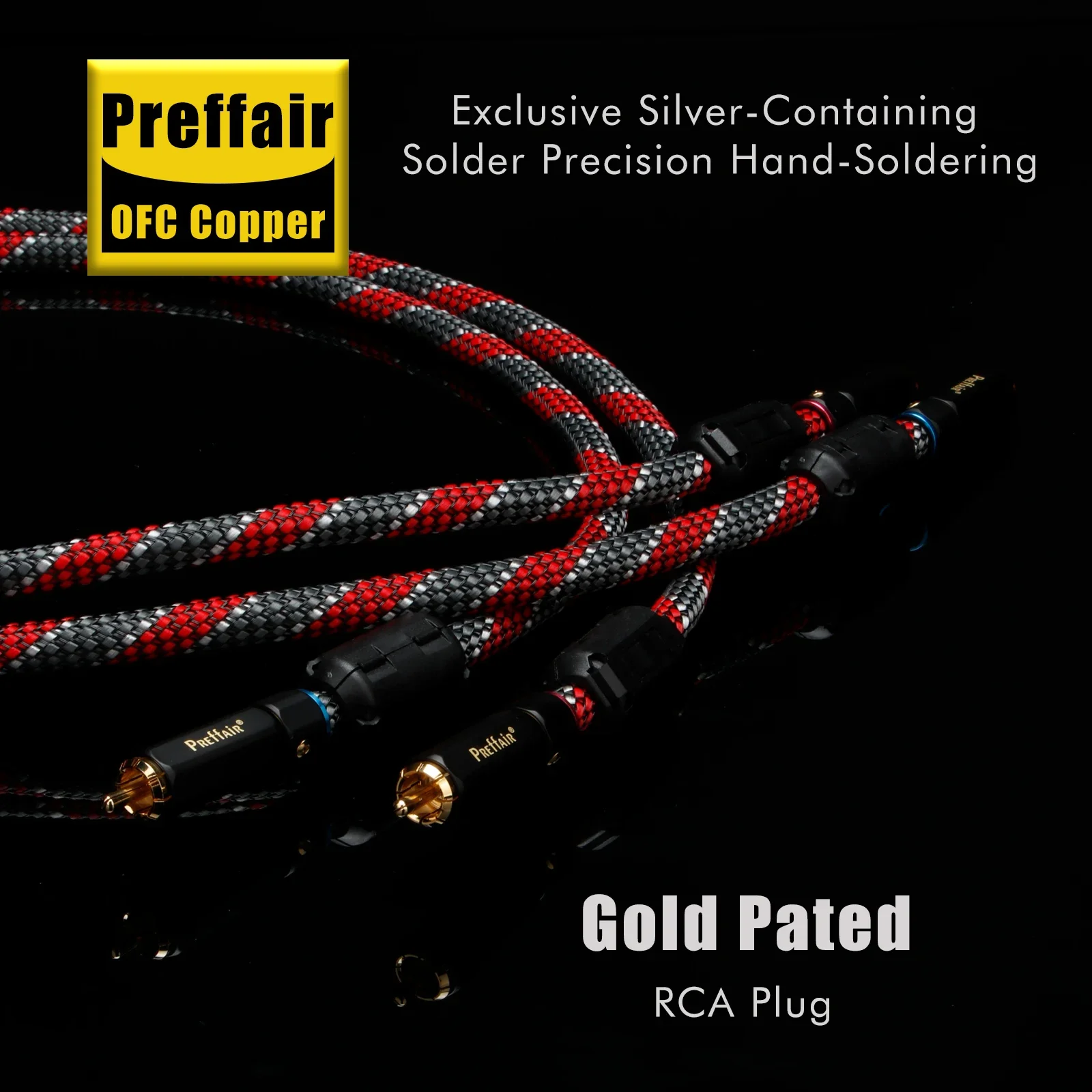 

Pair RCA Audio Interconnct Cable 2RCA to 2RCA Audio Cable main core Independent Shielding