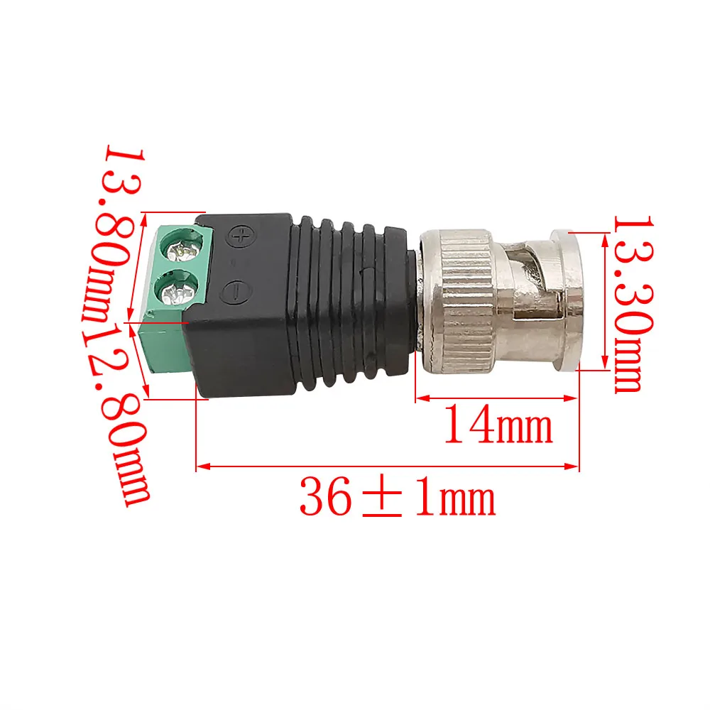 10Pcs BNC UTP Video to Mini Coax CAT5 Connector Adapter BNC Plug For CCTV Camera System Accessories