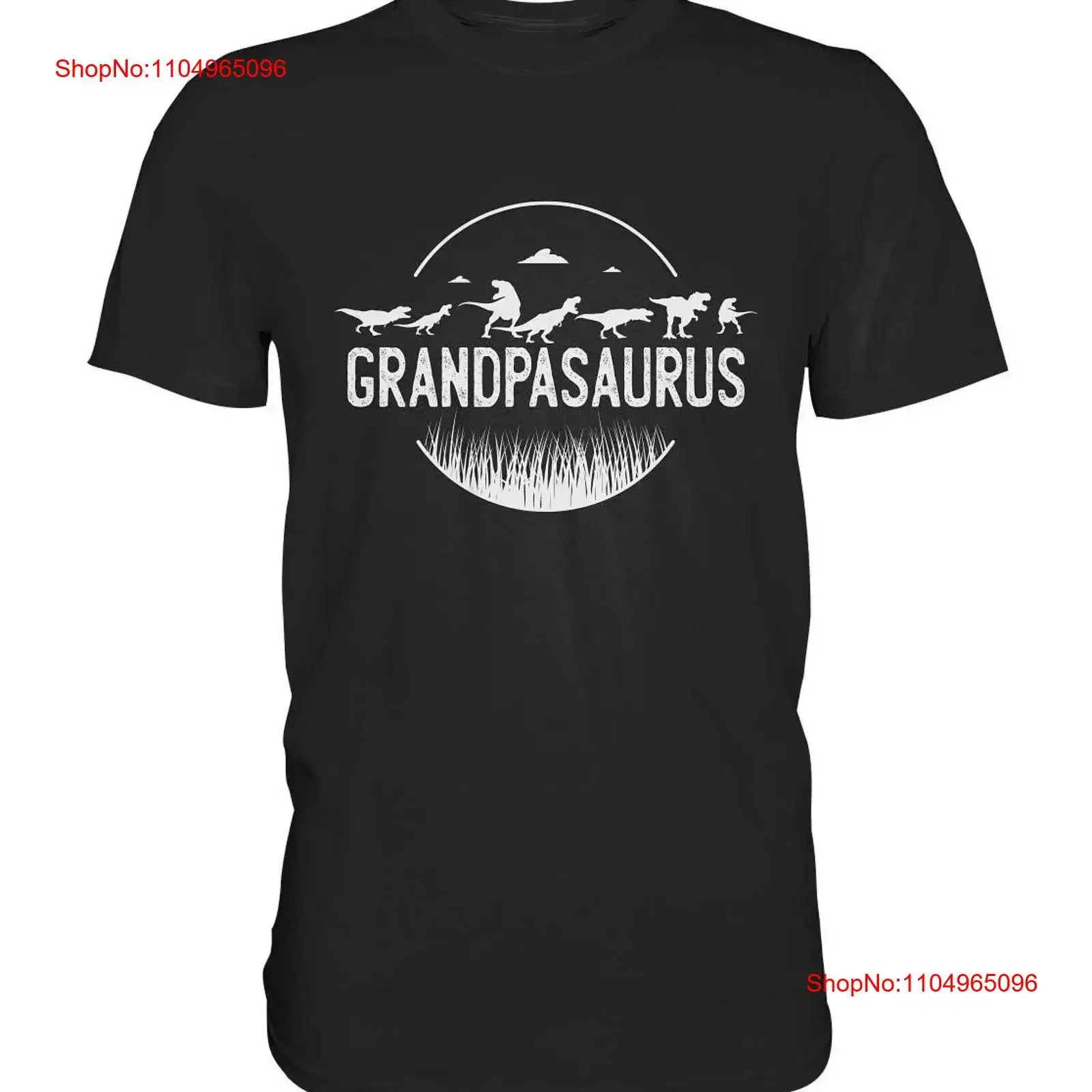 Grandpasaurus تي شيرت أبي عيد الأب دينو قسط خمر غسلها امتدت أوم قليلا الشارع الشهير عادية مريحة