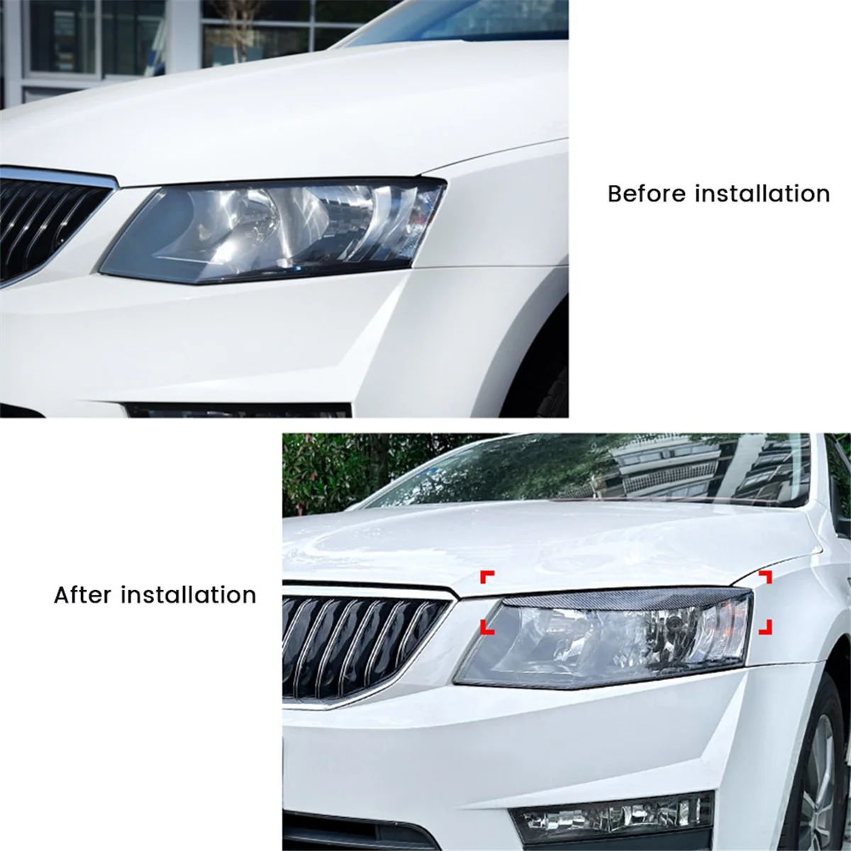 車のヘッドライトカバー,車のヘッドライトカバー,光沢のある黒,ランプ,まぶた,眉毛,mk3 2015-2017用ABS