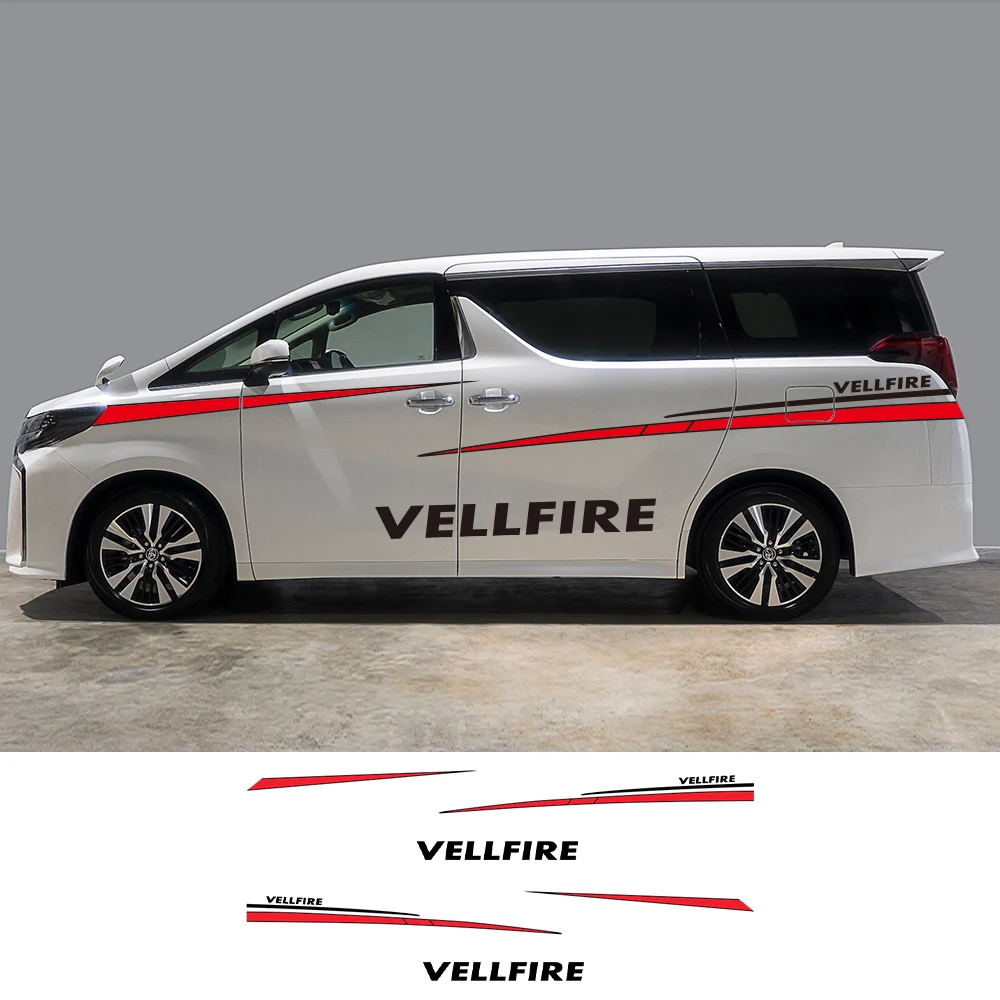 Van Body Side Stickers For Toyota Alphard Vellfire Camper Graphic Stripes Style Cover Car Vinyl Decals Tuning Auto Accessories