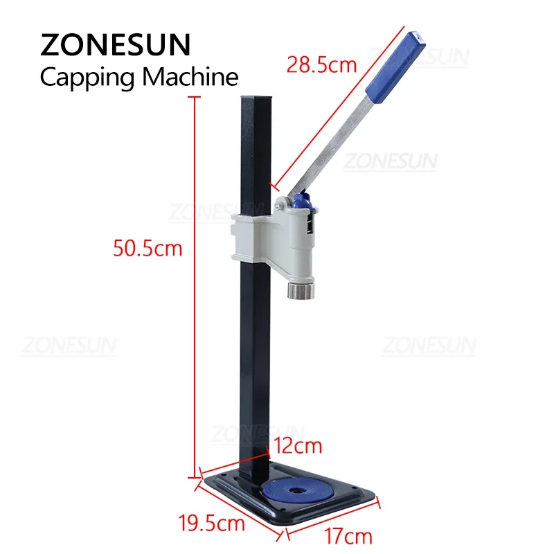 ZONESUN Bear Crown Cap Sealer Crimper Manual Capping Tool Adjustable Height for Sparkling Water Soft Drink Beverage ZS-BBC1