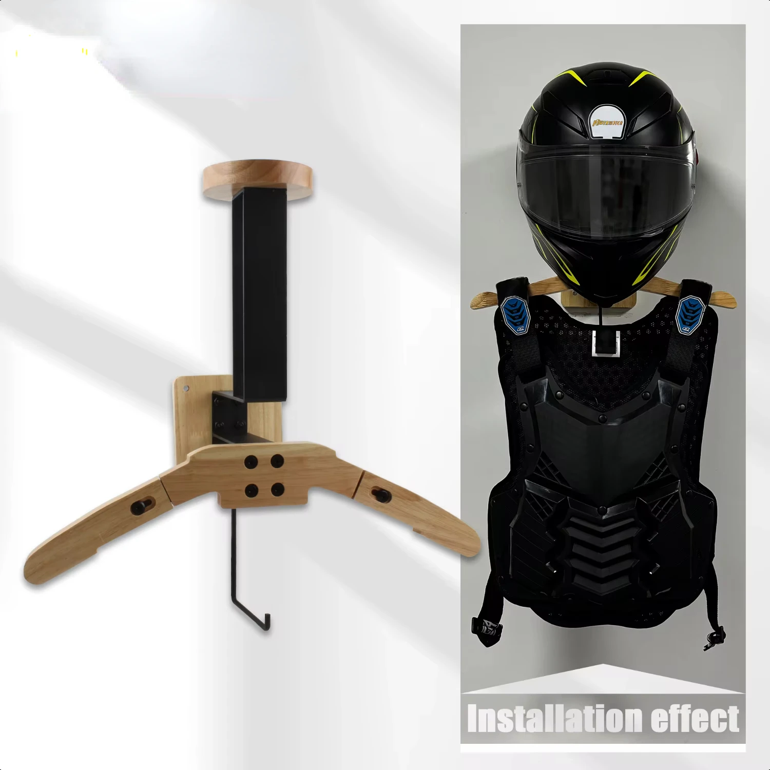 

Motorcycle Helmet Rack Wall Mount Wooden Bicycle Helmet Display Hanger Wall Organizer Motorcycle Football Cycling Gear