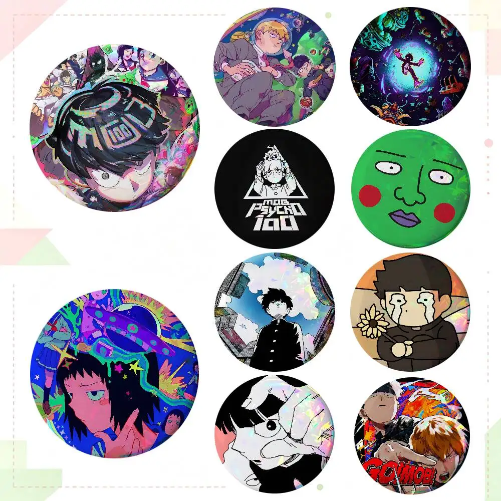 Cartoon Anime Mob Psycho 100 Round Badges Can Be Used To Decorate Clothes And Backpack Pins