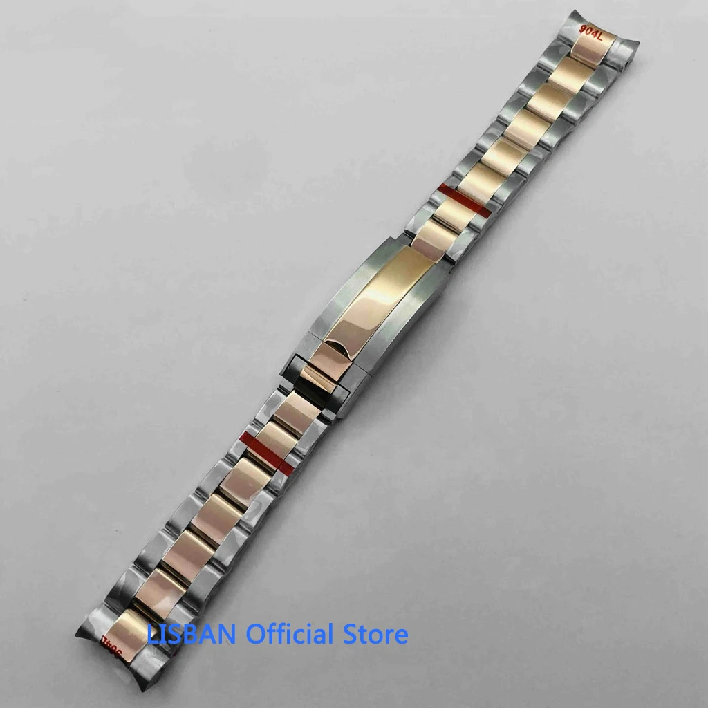 20mm 904L stainless steel bracelet watch band folding buckle fit 36mm 39mm 40mm case strap