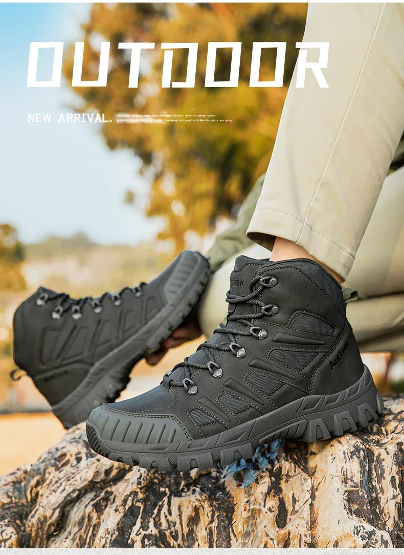 Herren Neue Armee-Stiefel Outdoor Ultraleichte Rutschfeste Schnelleinsatz-Knöchelstiefel Taktische Stiefel für Camping Arbeit Wasserdichte Jagdstiefel – Detail 23