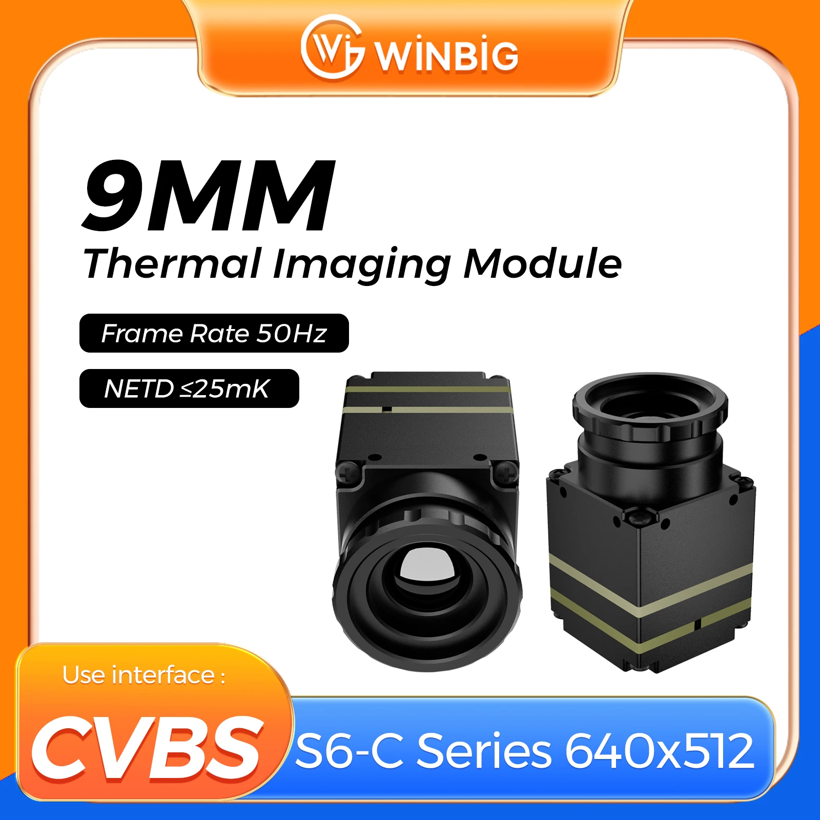 New S6 Series 640X512 9MM Thermal Imager with CVBS Interface Micro Camera Module S6-k1 Thermal Camera