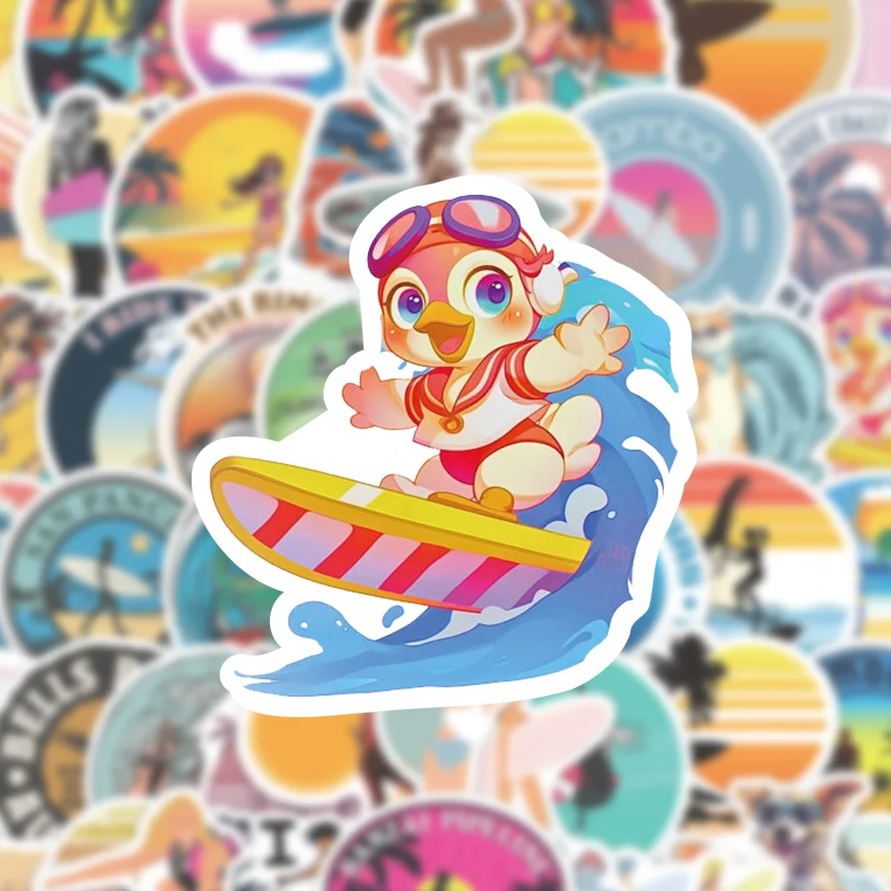 

10/50PCS Cartoon Funny Surf Summer Stickers Waterproof Graffiti Decals Toys Gifts Refrigerator Guitar Wardrobe DIY Toy Stickers