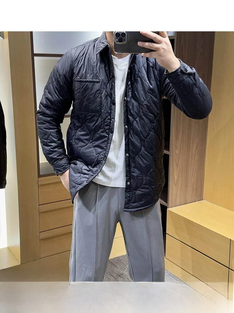 

Утепленная хлопковая куртка для мужчин: теплая, с качественной отделкой, в стиле ретро, с воротником, осенне-зимняя, стандартный крой, аккуратный дизайн, стандартная длина