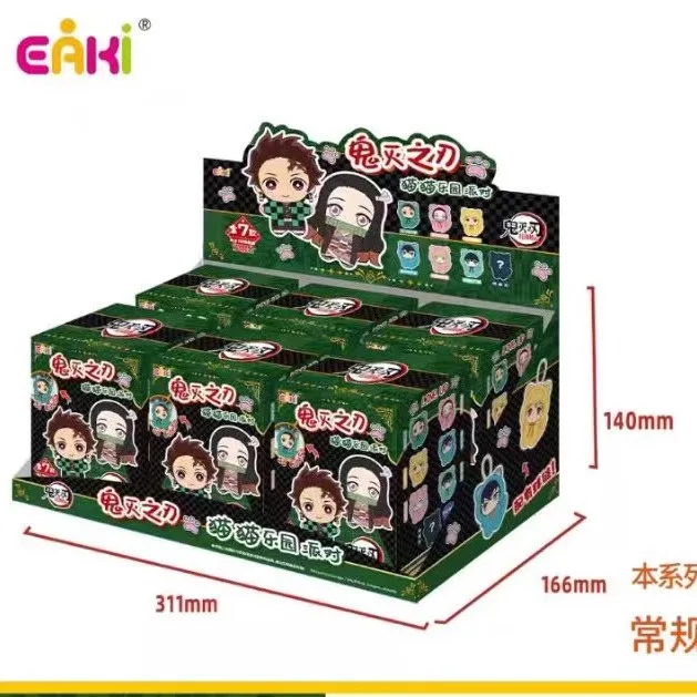 Nowy EAKI 100% Oryginalny Demon Slayer Kimetsu No Yaiba Cat Paradise Party Series Blind Box Brelok Figurka Niespodzianka Kolekcja Prezent