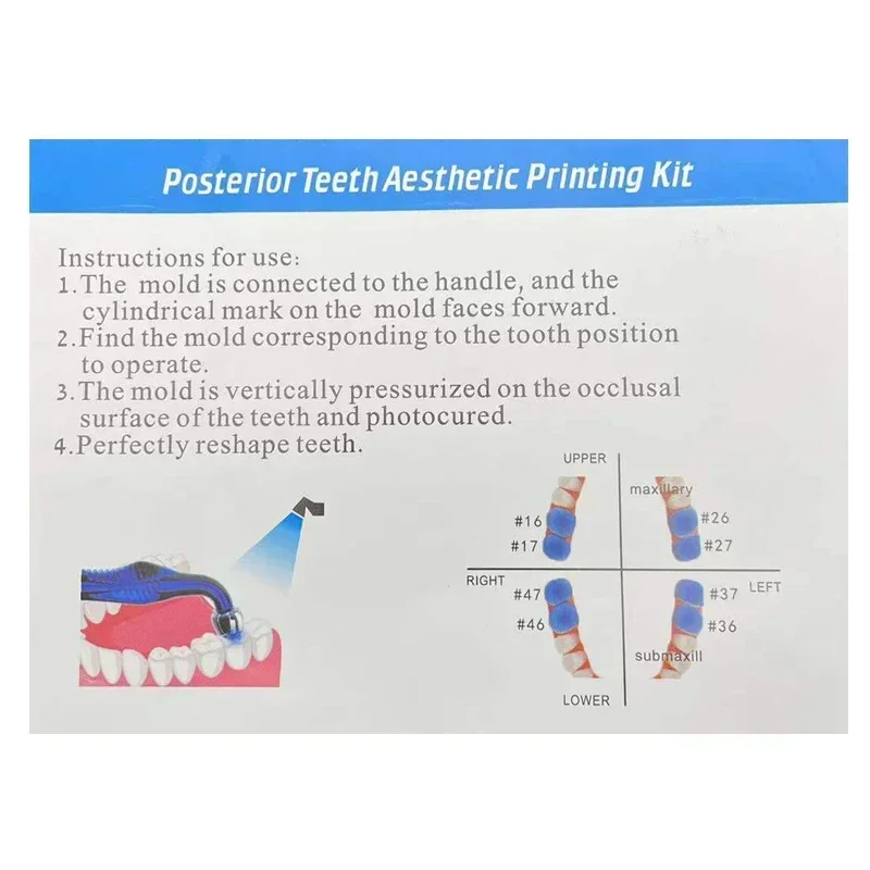 

Dental Orthodontic Posterior Teeth Aesthetic Printing Kit Printing Restoration Teeth Quick Built Dentistry tools Material