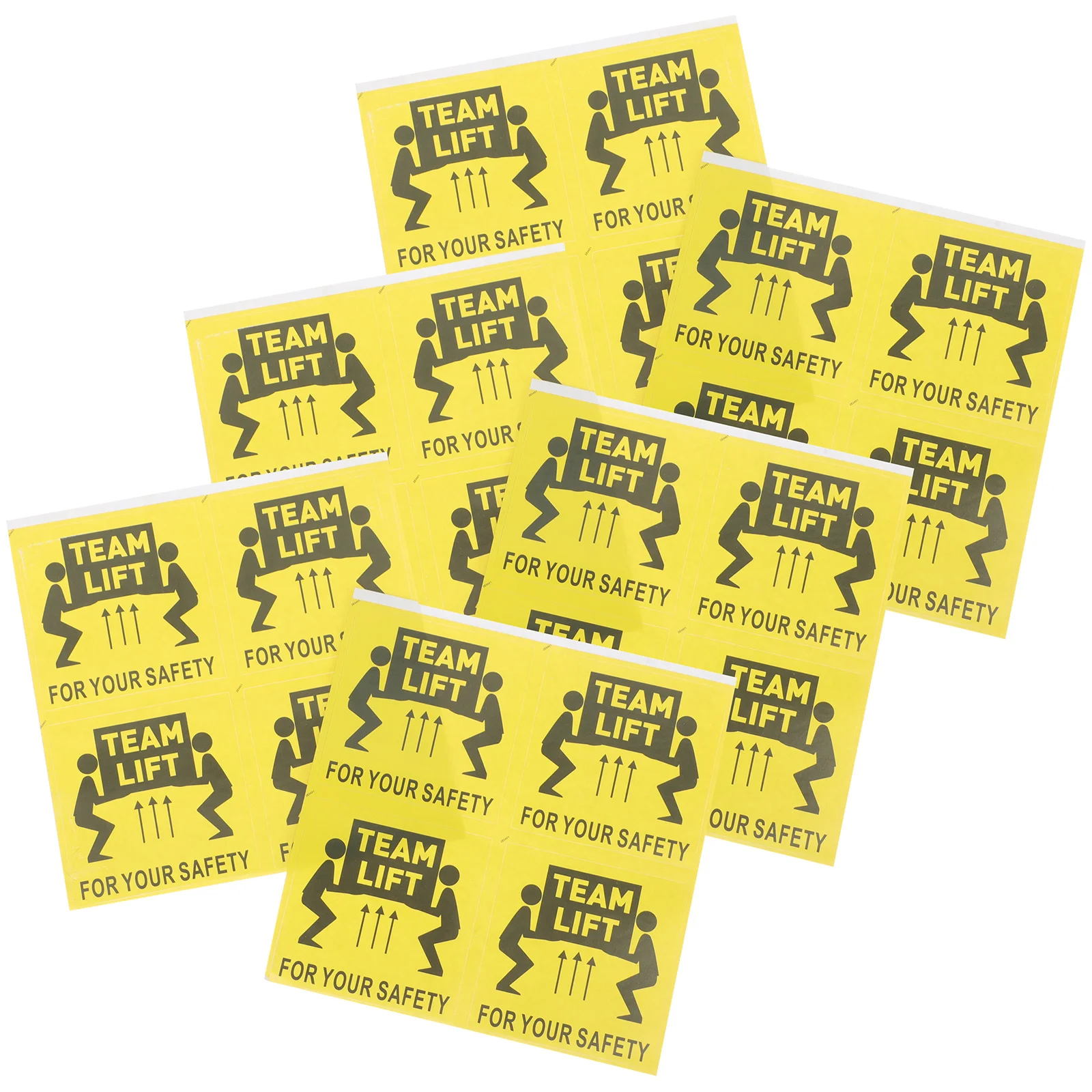 

100Pcs Adhesive Team Lift Warning Stickers Heavy Object Shipping Caution Decals Safety Operation Signs Factory Labels