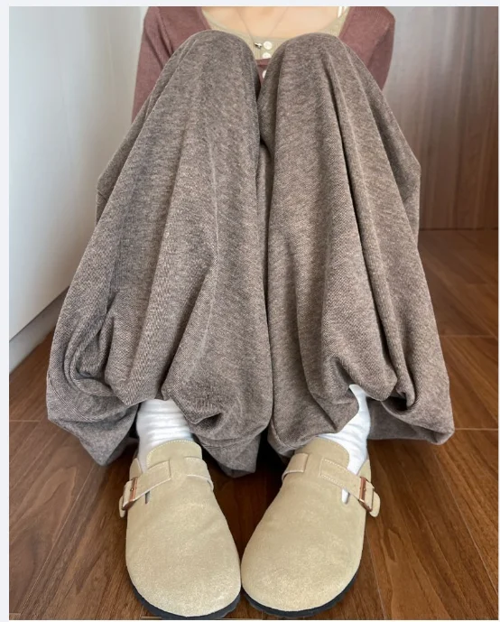Fashion Women Long Pants Elegant Elastic High Waist Solid A-Line Pants  Ruched Loose Casual Pleated trousers 2025 New