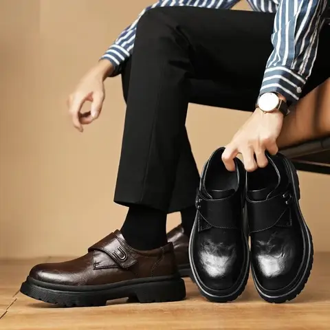 Shoes Man Spring New Fashion Men's Business Casual Shoes Outdoor Soft Sole Non‑Slip Breathable Man Shoes Comfortable Low-top Single Shoes