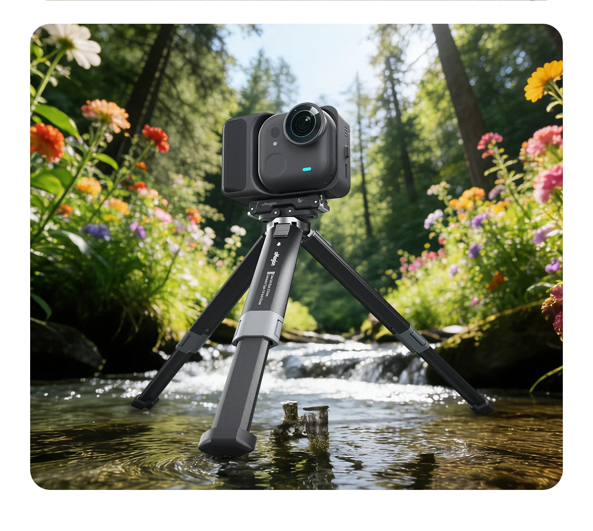 aMagisn Metall-Mini-Stativ für GoPro DJI Insta360 Action-Kameras, 2-stufig verstellbarer Winkel & einziehbare Beine – Detail 11