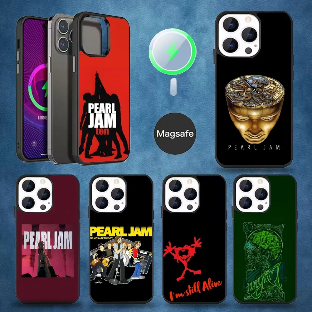 

Band P-Pearl J-Jam Phone Case For iPhone 16,15,14,13,12,11,Pro,Max,Plus,Mini,Magsafe,Magnetic Wireless Charging Case