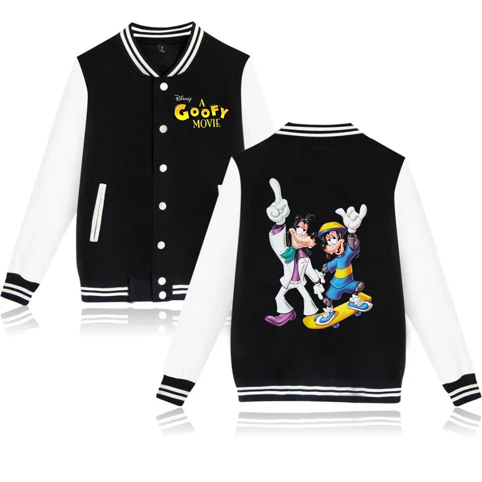 

Disney A Goofy Movie Bomber Jacket Women Men Autumn Baseball Jacket Coat Student Streetwear Harajuku Bomber College Jacket