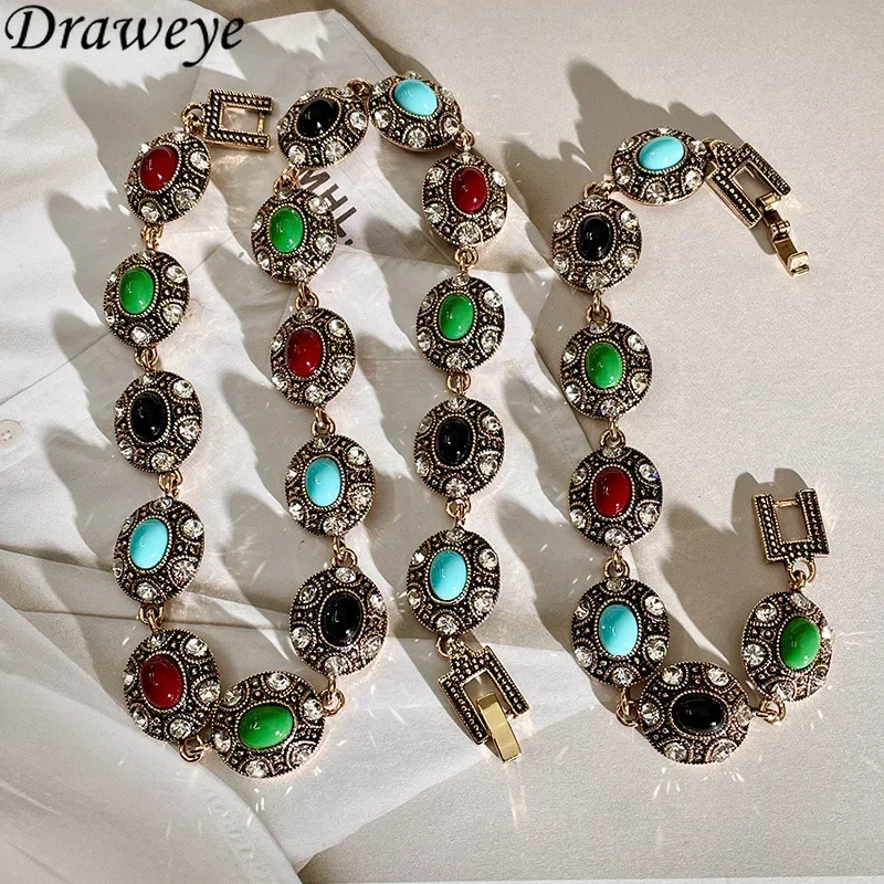 

Draweye Colorful Exaggerated Necklace for Women Medieval Palace Style Elegant Collares Para Mujer Patchwork Banquet Jewelry