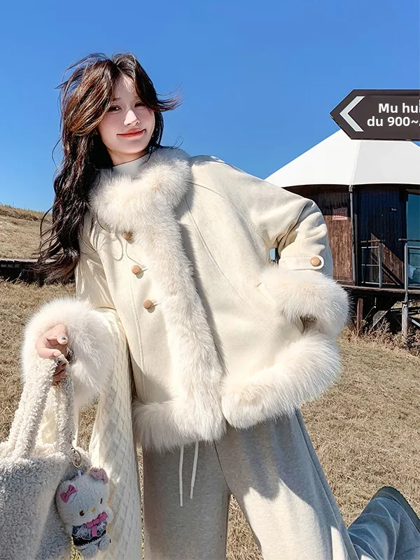 

Women's Plu Patchwork down Jaet Warmth Fur Inner Collar 90% White Du down Filling Winter Coat Straight Cut Commute ...