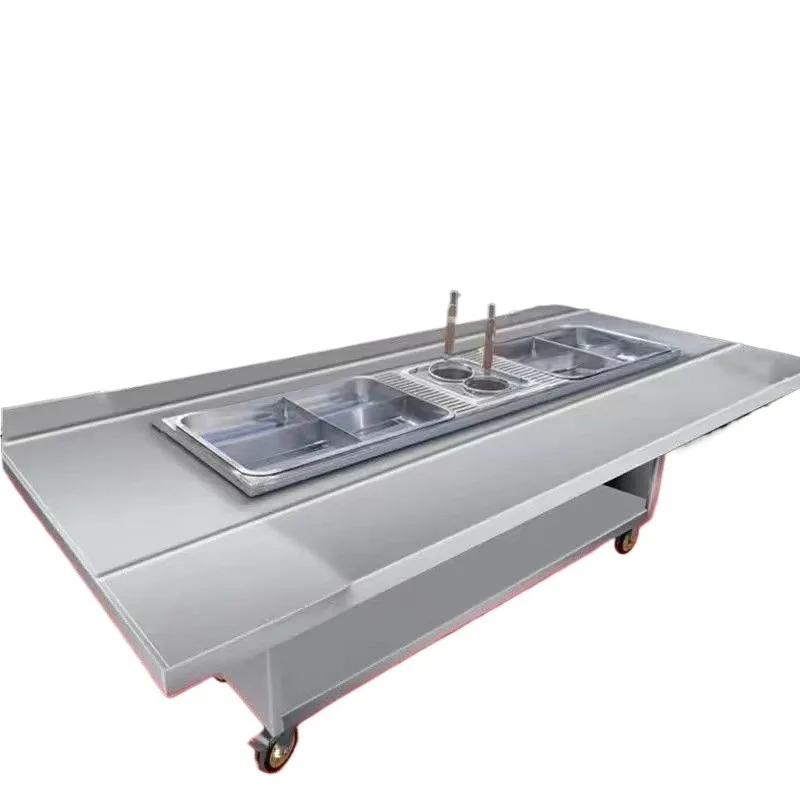 Stainless steel string incense folding snack truck night market Oden cooking Malatang mobile food truck