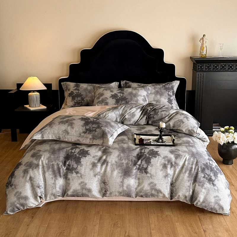 

Pure Cotton Bedding Set Luxury Soft Duvet Cover Flat Sheet Pillowcases Single Double Queen King Size Quilt Cover Set