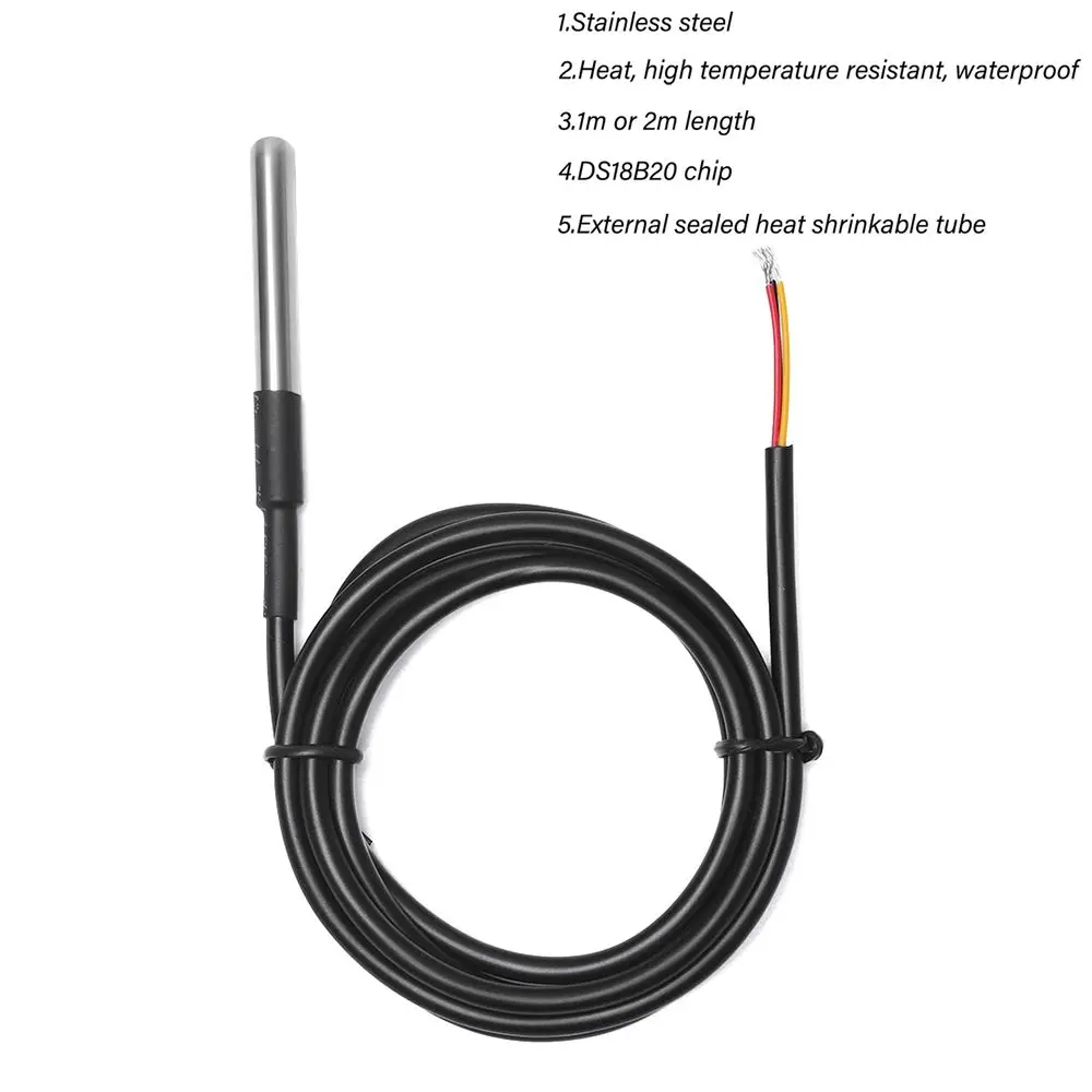 10K 1% B3950 Waterproof Digital Thermal Probe 0.5~10M DS18B20 Cables NTC Thermistor Thermal Cable Temperature Sensor Accessories