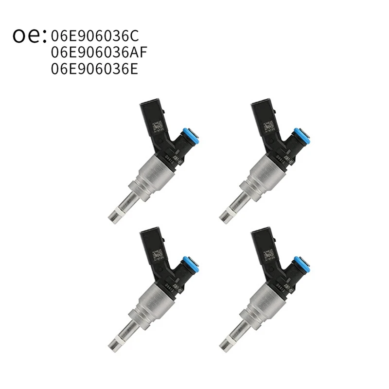 New Single Hole Fuel Injectors Nozzle Parts 06E906036F For  A4 A5 A6 Q5 S6 Avant A8 S8 3.2L 5.2L 06E906036C 06E906036E 4Pc