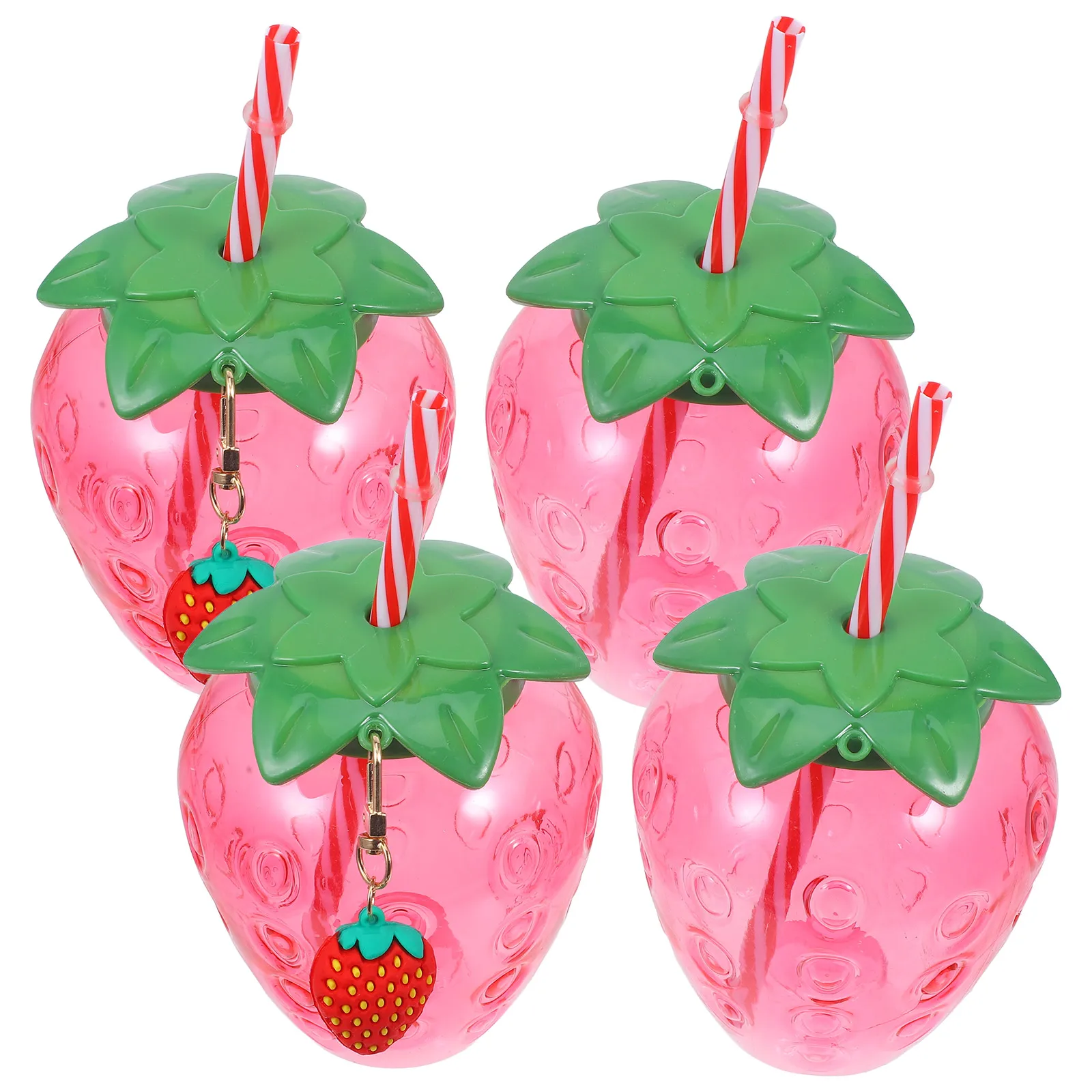 

4pcs Strawberry Straws Party Favors Drinking Cups Adorable Summer Party Student Milk Can Insulated Tea Glass Insulated