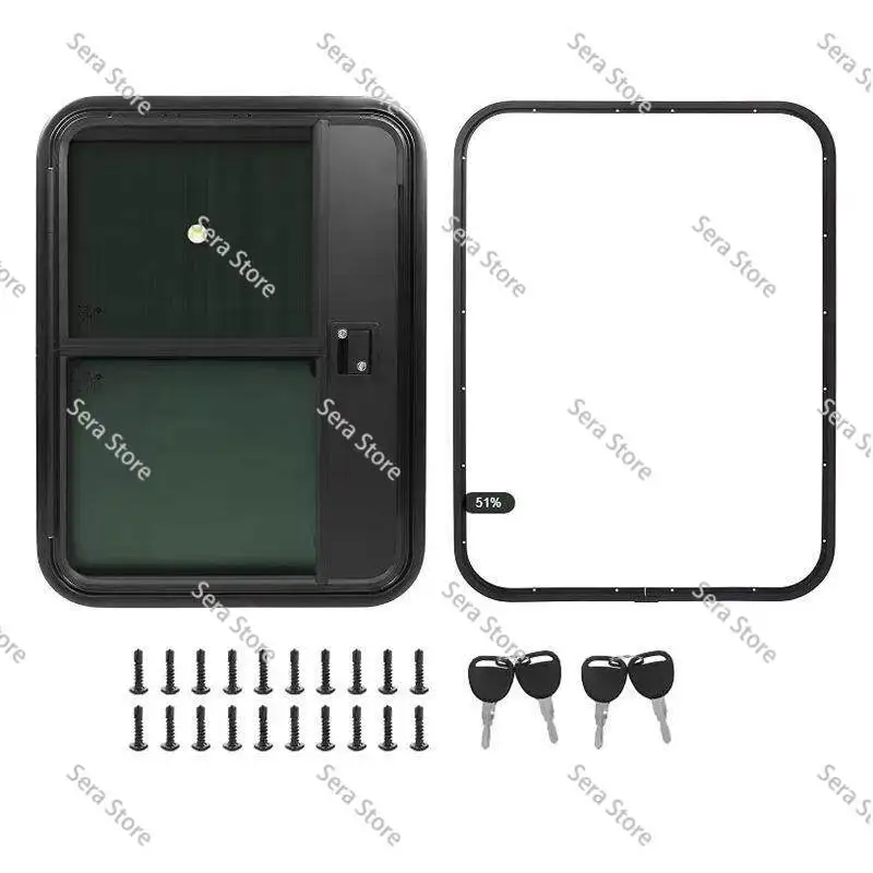 RV Caravan Door Teardrop Camper Door with Sliding Window 660*914mm for Trailer Motorhome