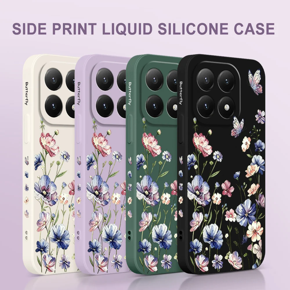Butterfly Hush Phone Case For Xiaomi Poco X8 M8 F8 X7 M7 F7 X6 M6 F6 X5 M5 F5 Pro Max Ultra 4G 5G Silicone Soft Cover view 4