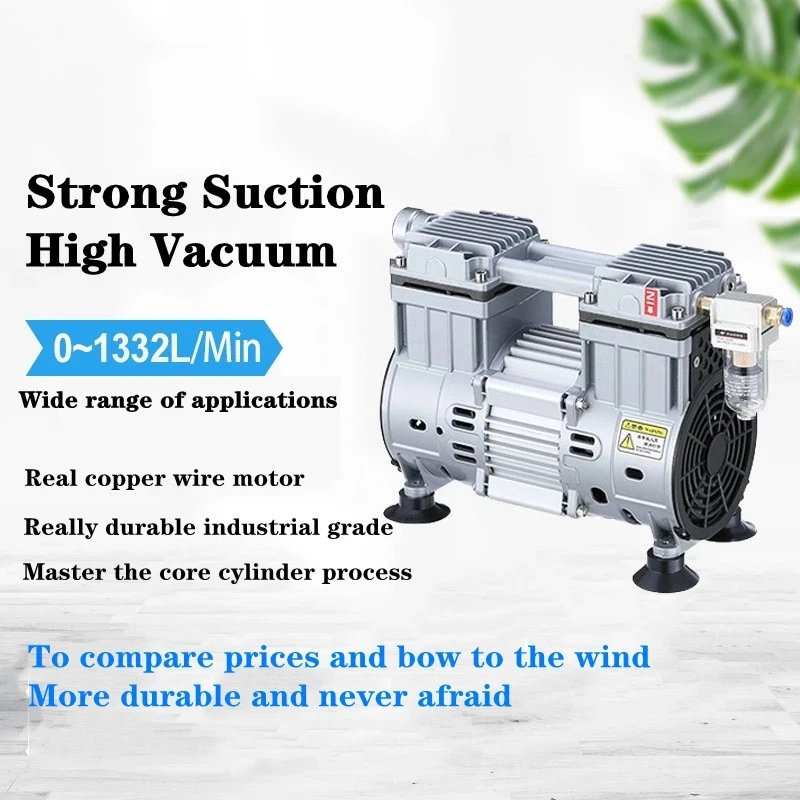 220V Small Oil-Free Silent Vacuum Pump Pumping Laboratory Vacuum Pump Negative Pressure Air Pump Industrial Use