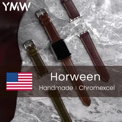 YMW Horween Chromexcel Strap For Apple Watch Band 45mm 44mm 41mm 49mm Handmade Genuine Leather Watchband For iWatch Ultar 8 7 6