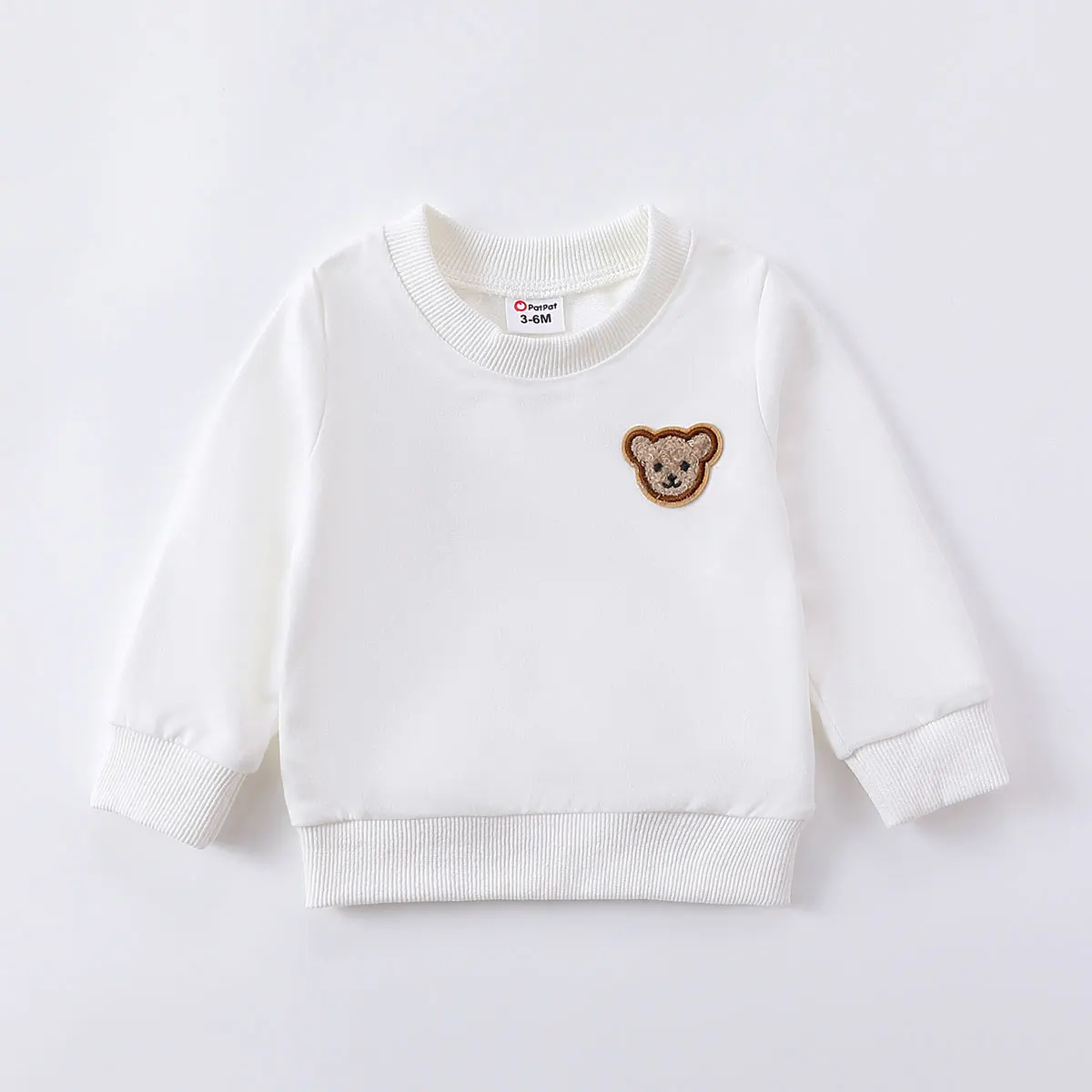 PatPat Baby Girl/Boy Bear Long Sleeve Sweatshirt