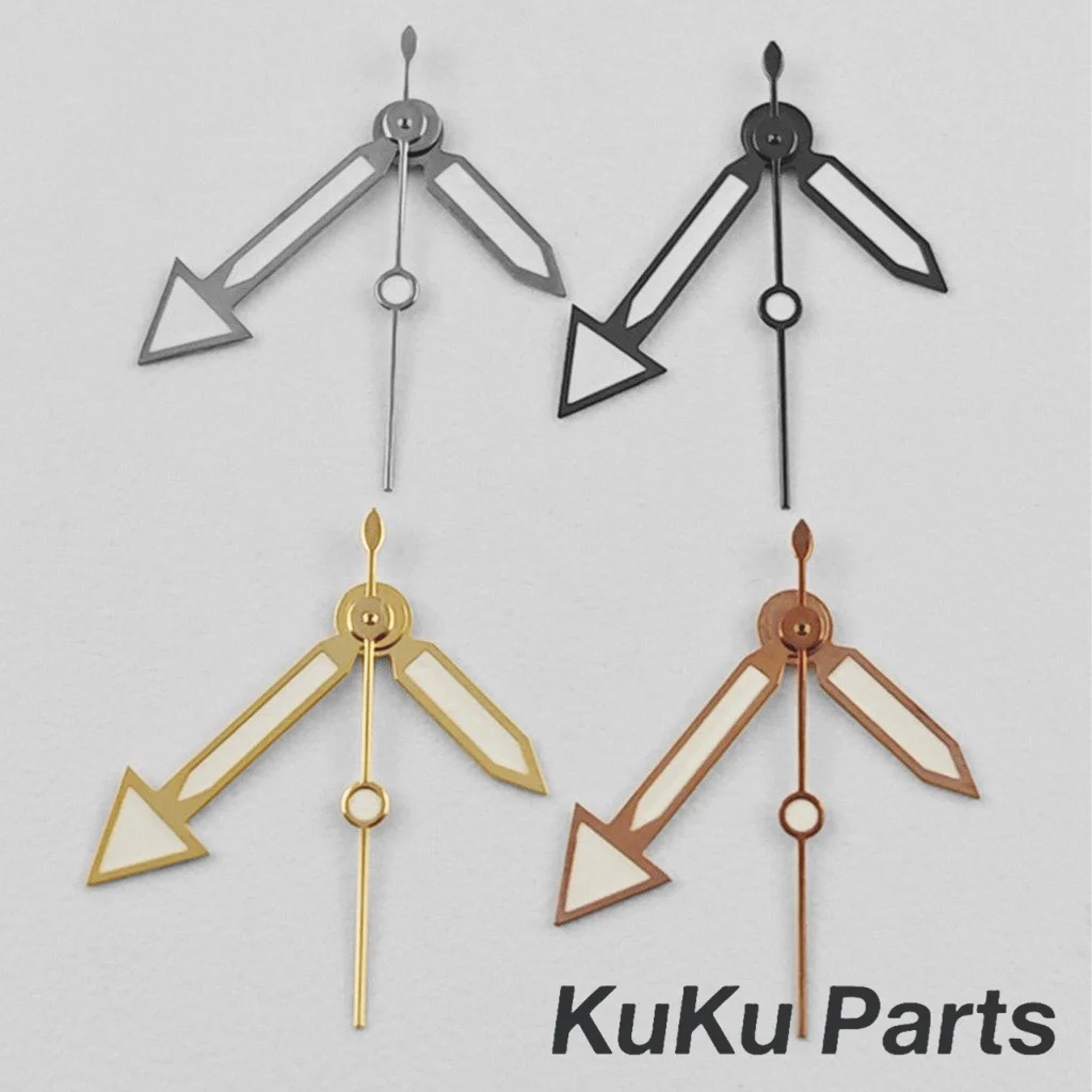 NH35 Arrow Shape Hands Silver Gun Gold Watch Hands Green Luminous Needle For NH34 NH35 NH36 NH38 NH70 Movement Watches Pointer