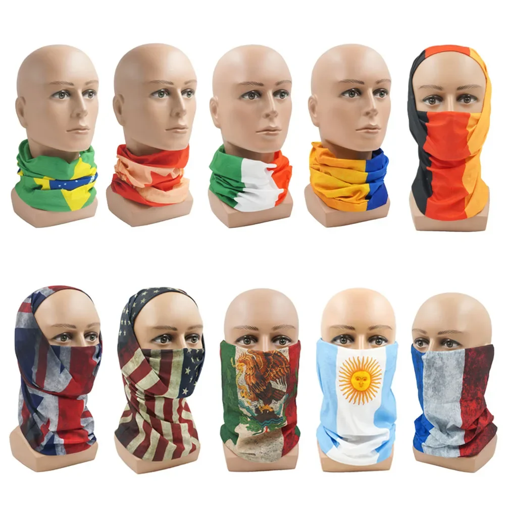 National Flag Face Bandana for Women Men Breathable Covering Biking Hiking Neck Gaiter Seamless Tube Headband Hairwrap Balaclava