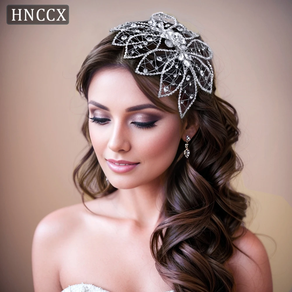 

HNCCX Handmade Wedding Hair Comb Elegant Bridal Hair Accessories Rhinestone Decoration Hair Headdresses Earrings Set CP516