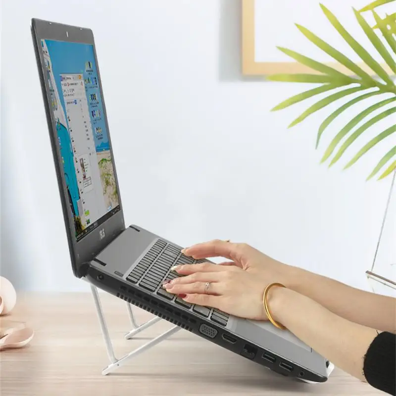 ที่วางแล็ปท็อปแบบพกพาปรับได้พับได้ขาตั้งแท็บเล็ตโน้ตบุ๊คที่รองรับมุมต่ำกว่า17นิ้ว