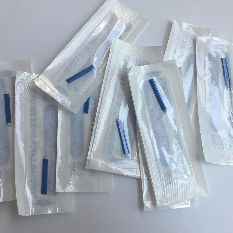 

100 шт. 0,2 мм Nano Super Sharp Tebori иглы для микроблейдинга иглы для перманентного макияжа бровей ручные иглы для татуировки лезвие