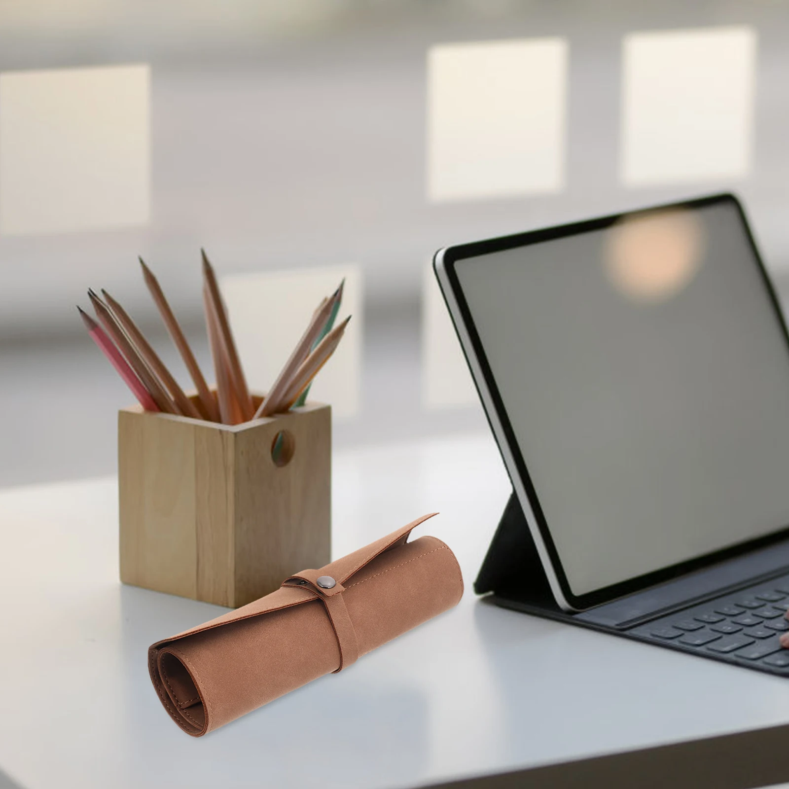 

Watch Band Storage Bag Compact Organizer Pouch For Travel Business Sports Durable Pu Watch Accessories Holder Roll Case