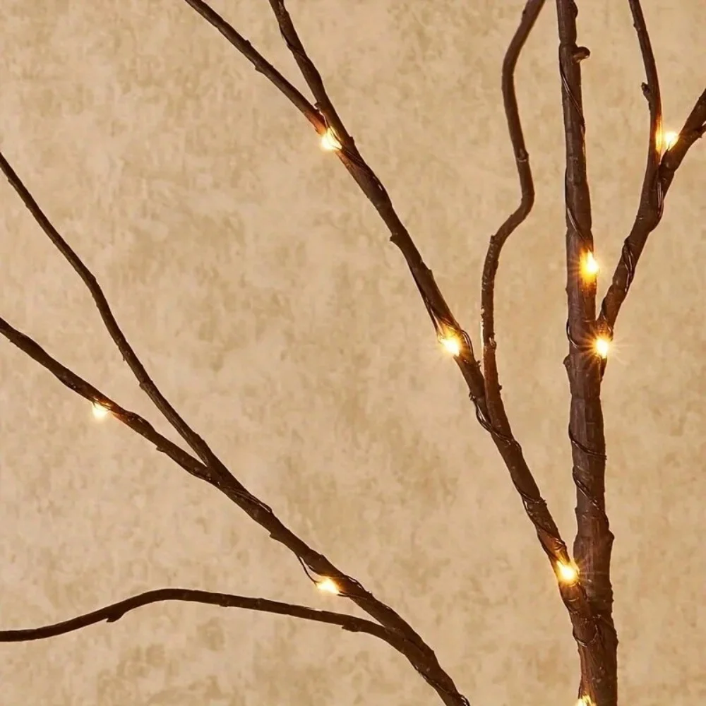 Lâmpada LED de fio de cobre para decoração de pátio doméstico, lâmpada de ramo simples, estilo quente e romântico, cheia de atmosfera