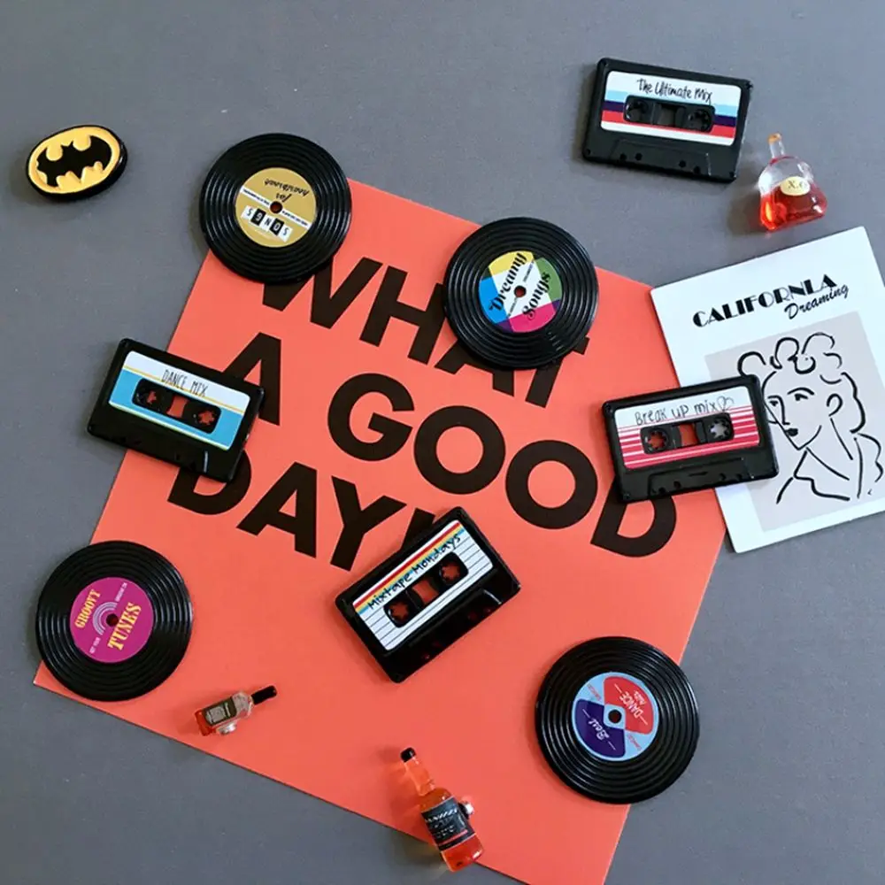 4Pcs/Set Nostalgic Cassette Record Fridge Magnet Cute Souvenir Gifts Home Refrigerators Decor Magnetic Sticker Toy Home Decor