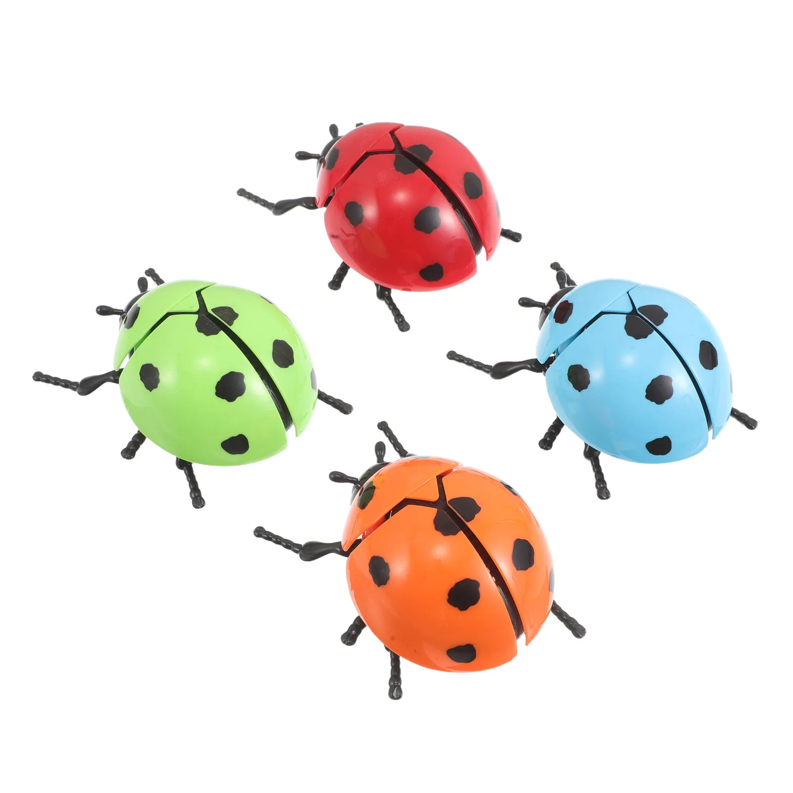 

4Pcs Mechanical Wind Up Clockwork Ladybug Crawling Jumping Insects Kids Party Favors Moving Realistic Beetle Animal Party Favors