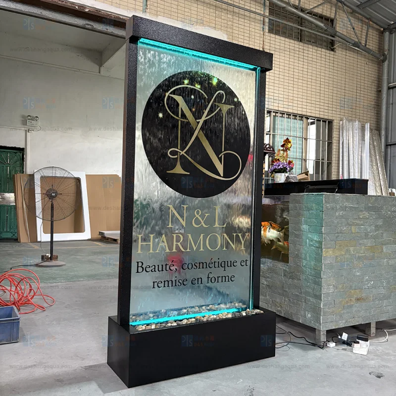 مخصص. نافورة شلال معاصرة داخلية مخصصة سبا فندق جدار زجاجي مطعم مركز تسوق مخصص