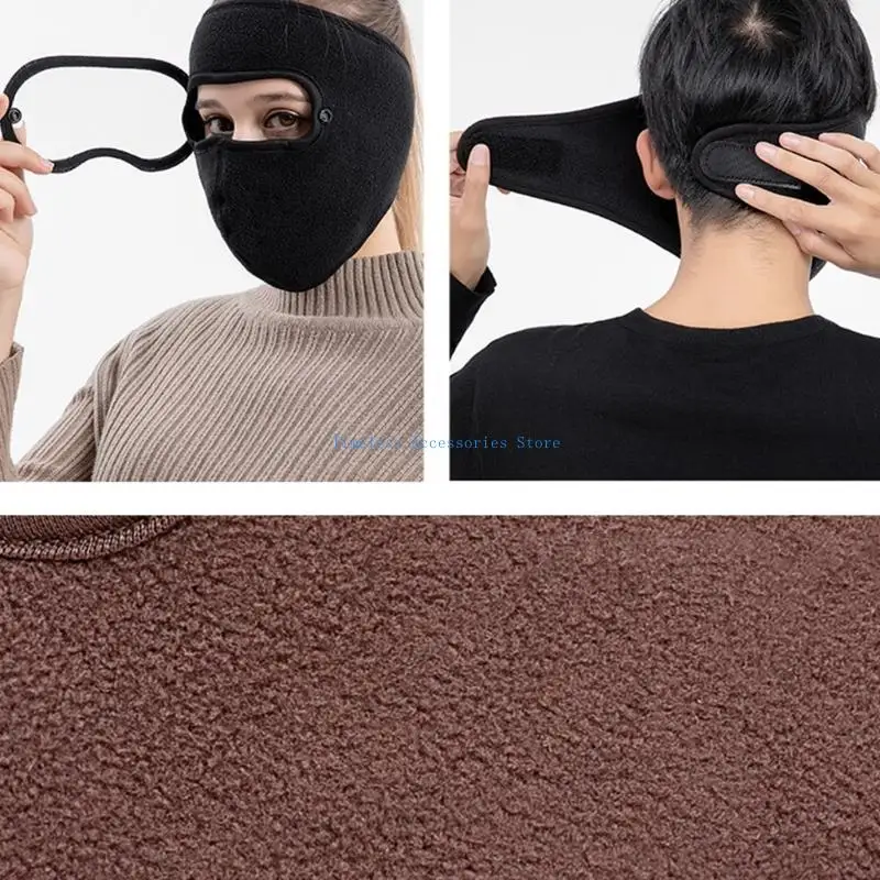 97QE unisex winter winddichte fleece volledig gezichtsmasker met anti-vog helder oogschild