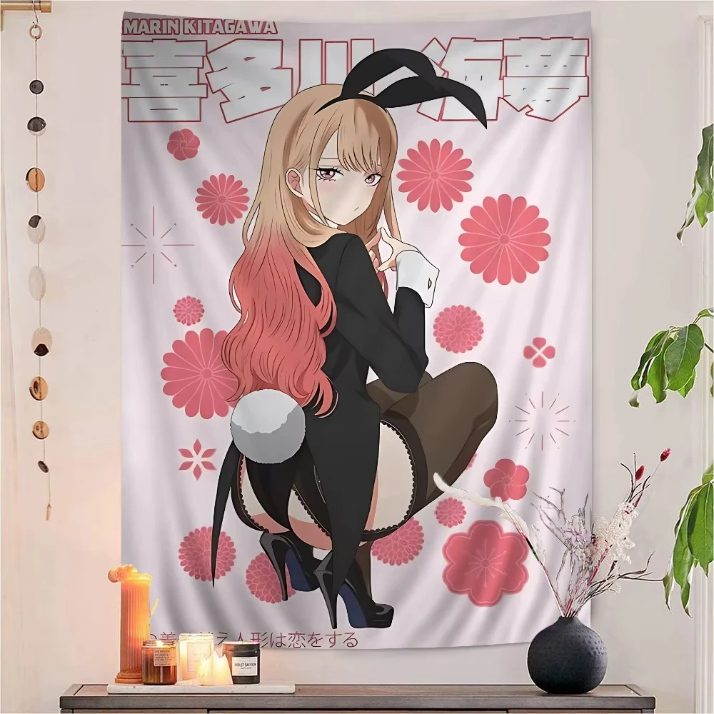 Marin Kitagawa Cosplay Enthusiast Tapestry, My Dress-Up Darling Moe Anime Wall Hanging for Romantic Comedy Fan Decor