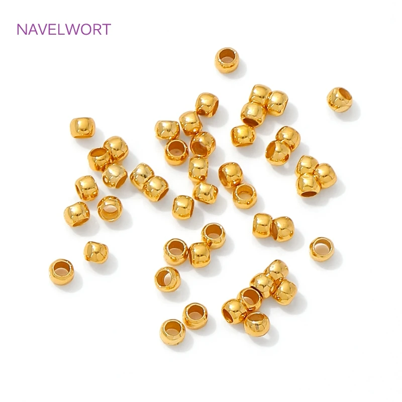 18K Gold Plated Brass Ball Crimp End Beads,2/2.5mm Stopper Spacer Beads,Crimp Beads For Jewelry,DIY Jewelry Making Accessories